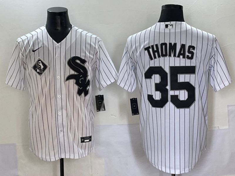 Men 2025 Chicago White Sox #35 Thomas White Stripe Game Nike MLB Jersey style 7->chicago white sox->MLB Jersey
